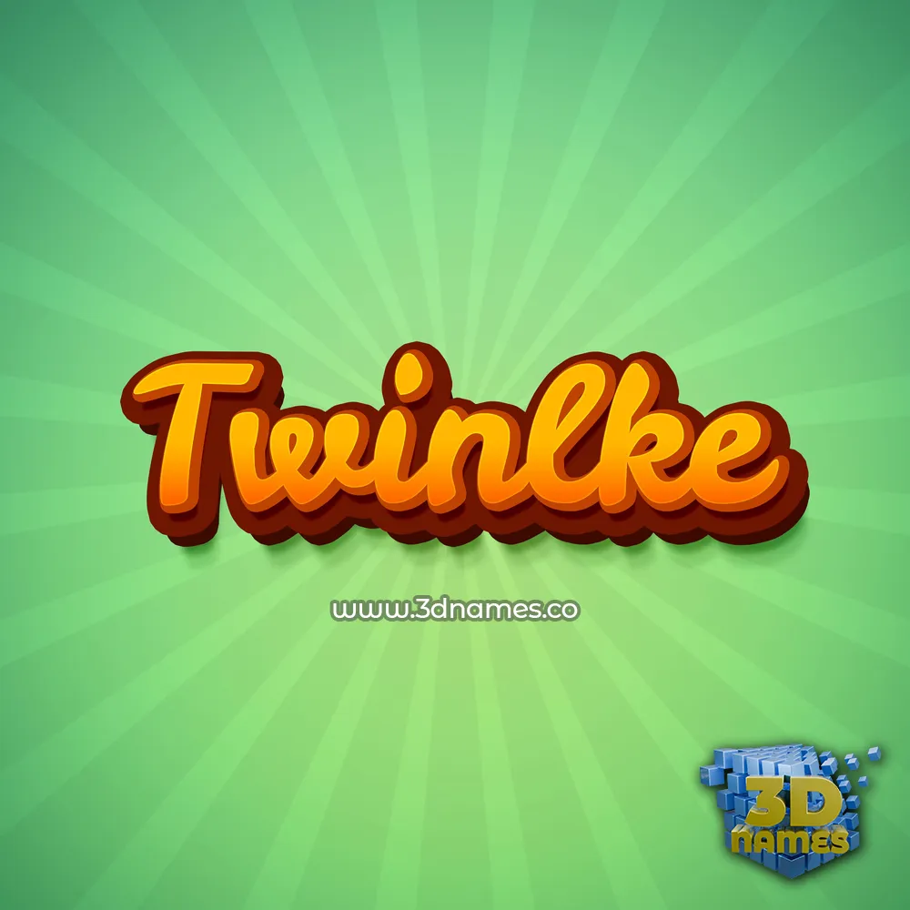 twinlke in Green Rays style - 3D name wallpaper