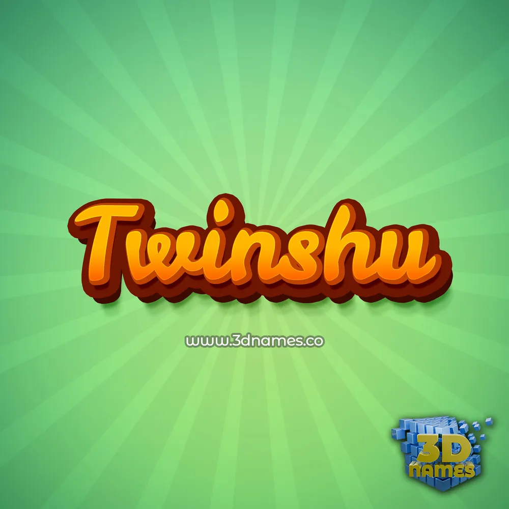 twinshu in Green Rays style - 3D name wallpaper