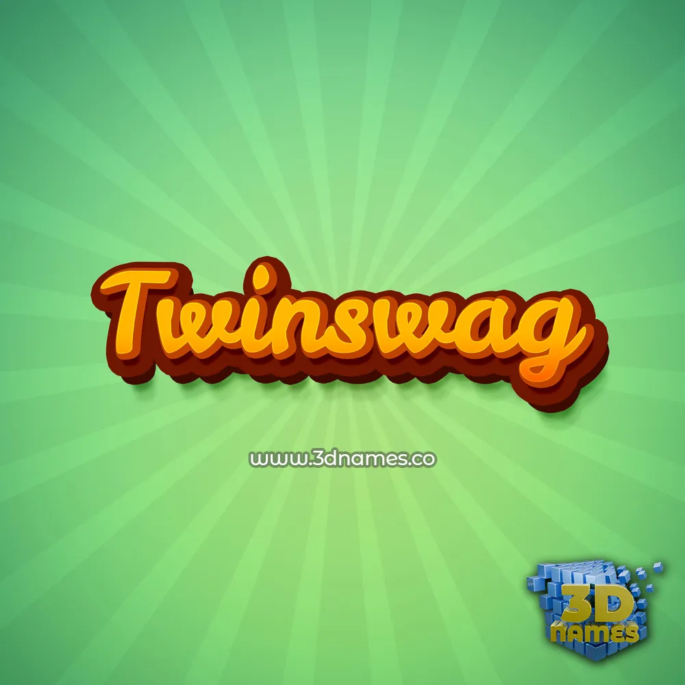 twinswag in Green Rays style - 3D name wallpaper
