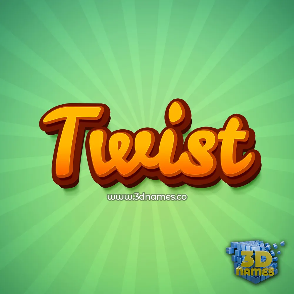 twist in Green Rays style - 3D name wallpaper