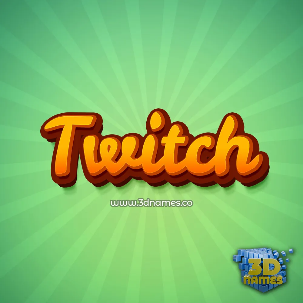 twitch in Green Rays style - 3D name wallpaper