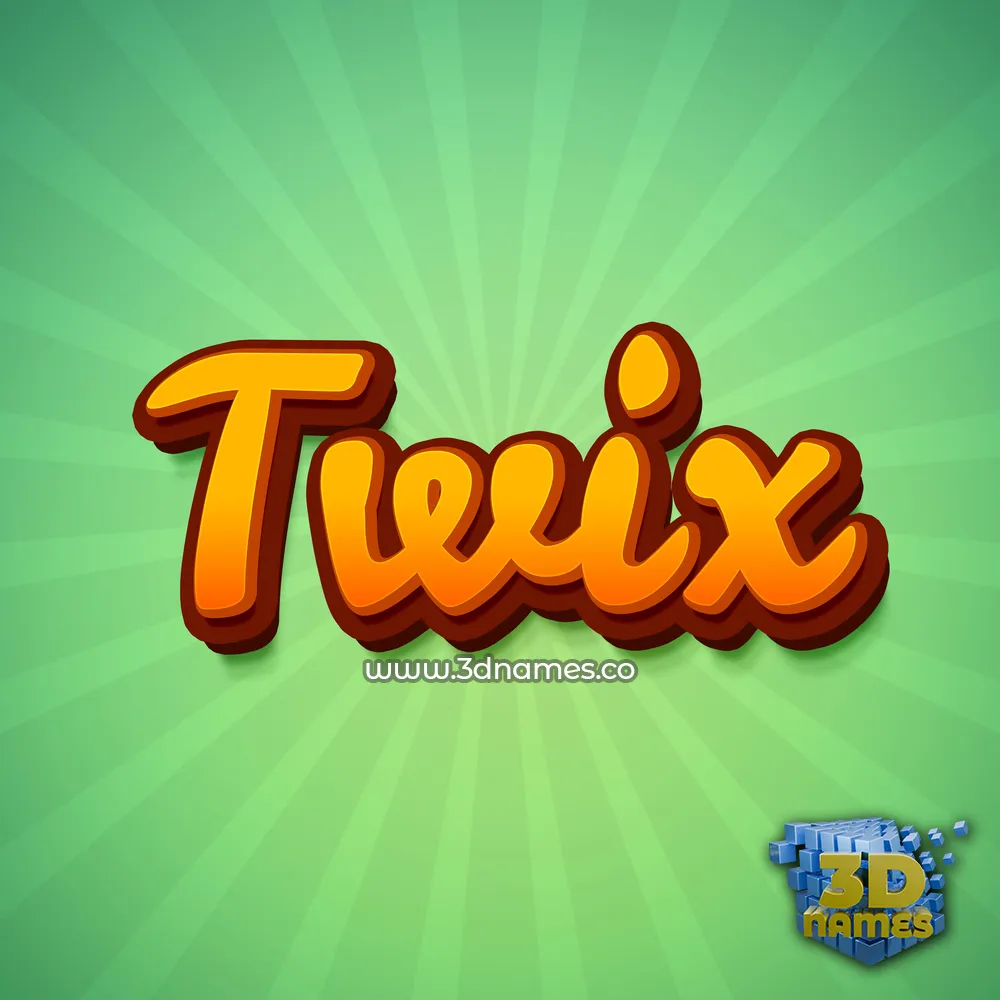 twix in Green Rays style - 3D name wallpaper
