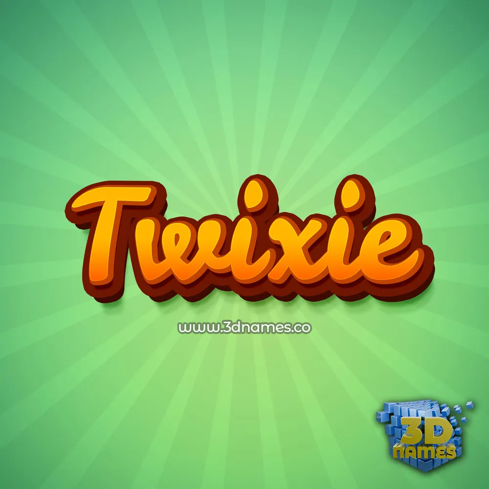 twixie in Green Rays style - 3D name wallpaper