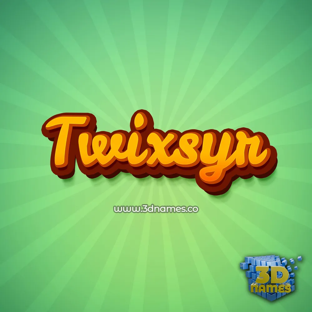 twixsyr in Green Rays style - 3D name wallpaper