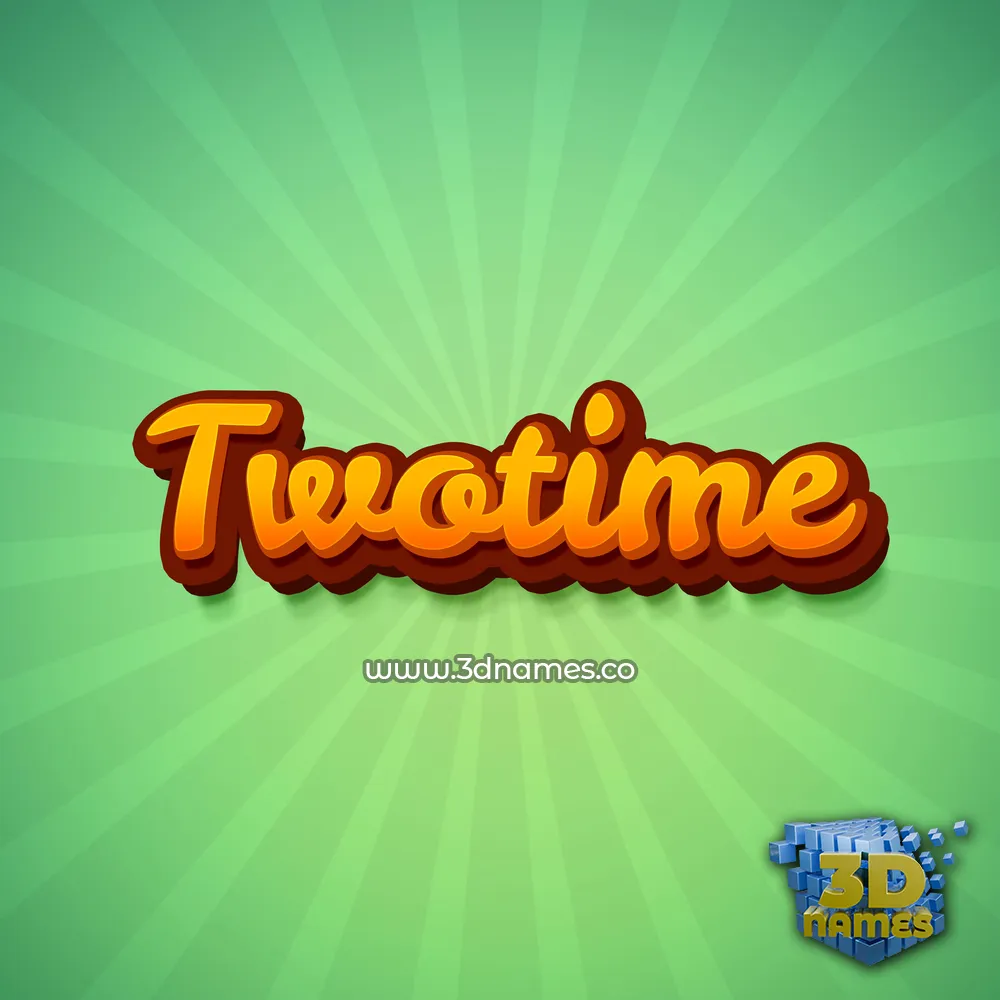 twotime in Green Rays style - 3D name wallpaper