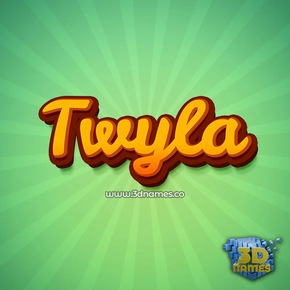 twyla in Green Rays style - 3D name wallpaper