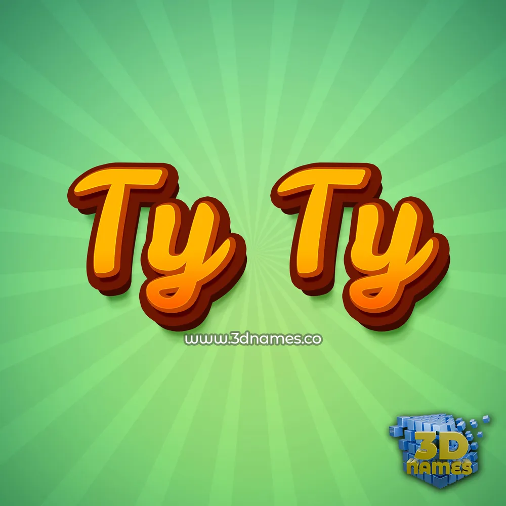 ty ty in Green Rays style - 3D name wallpaper