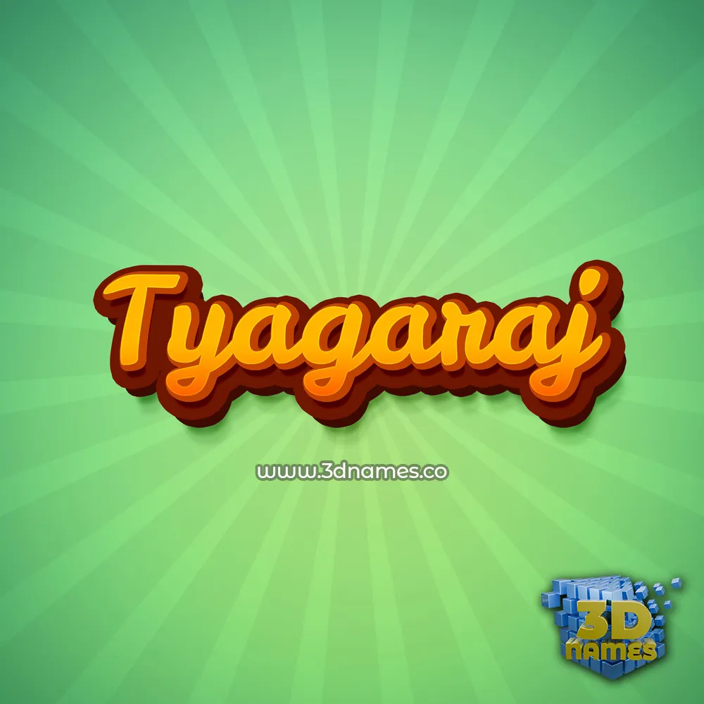 tyagaraj in Green Rays style - 3D name wallpaper