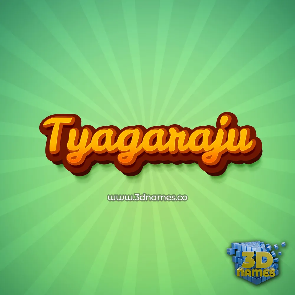 tyagaraju in Green Rays style - 3D name wallpaper