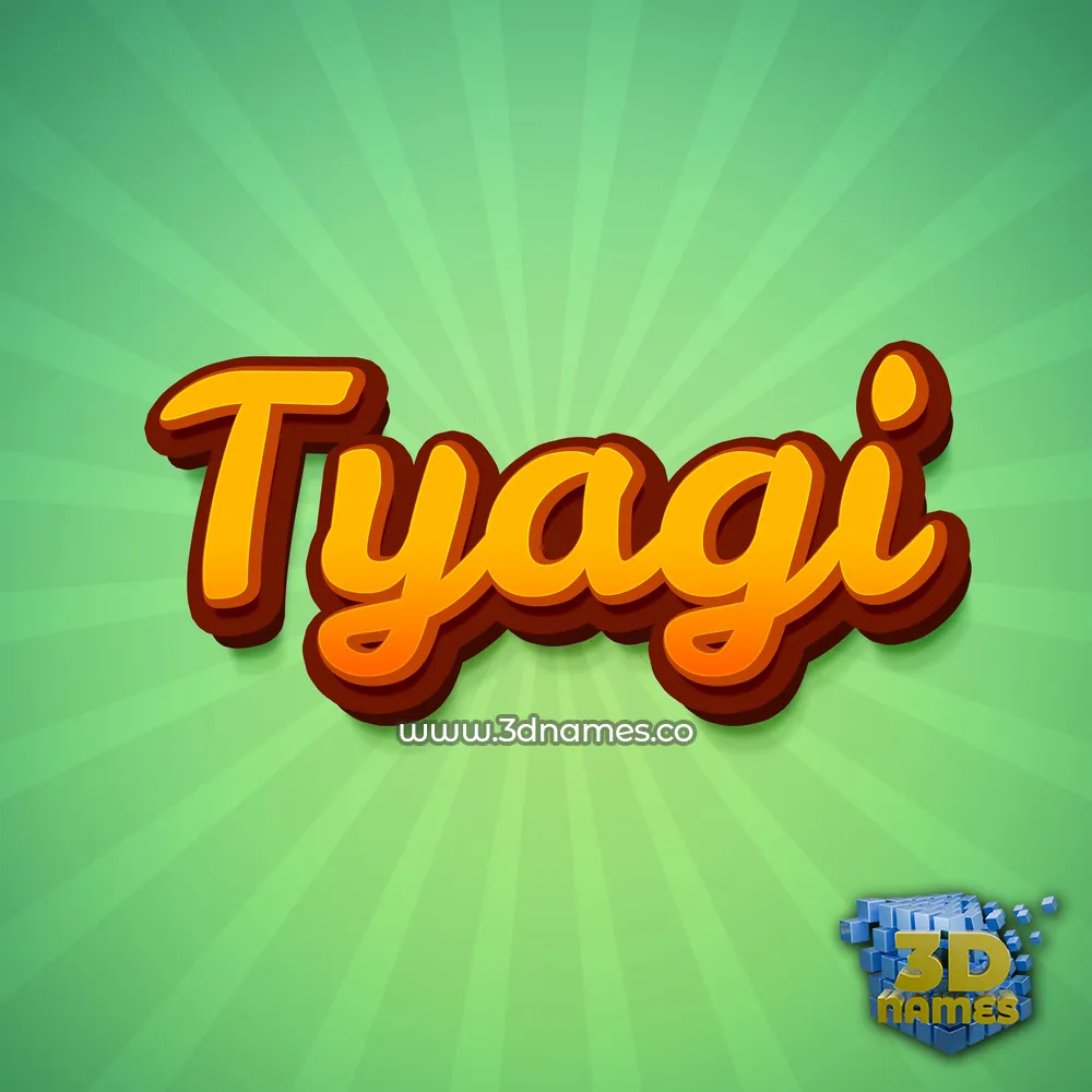 tyagi in Green Rays style - 3D name wallpaper