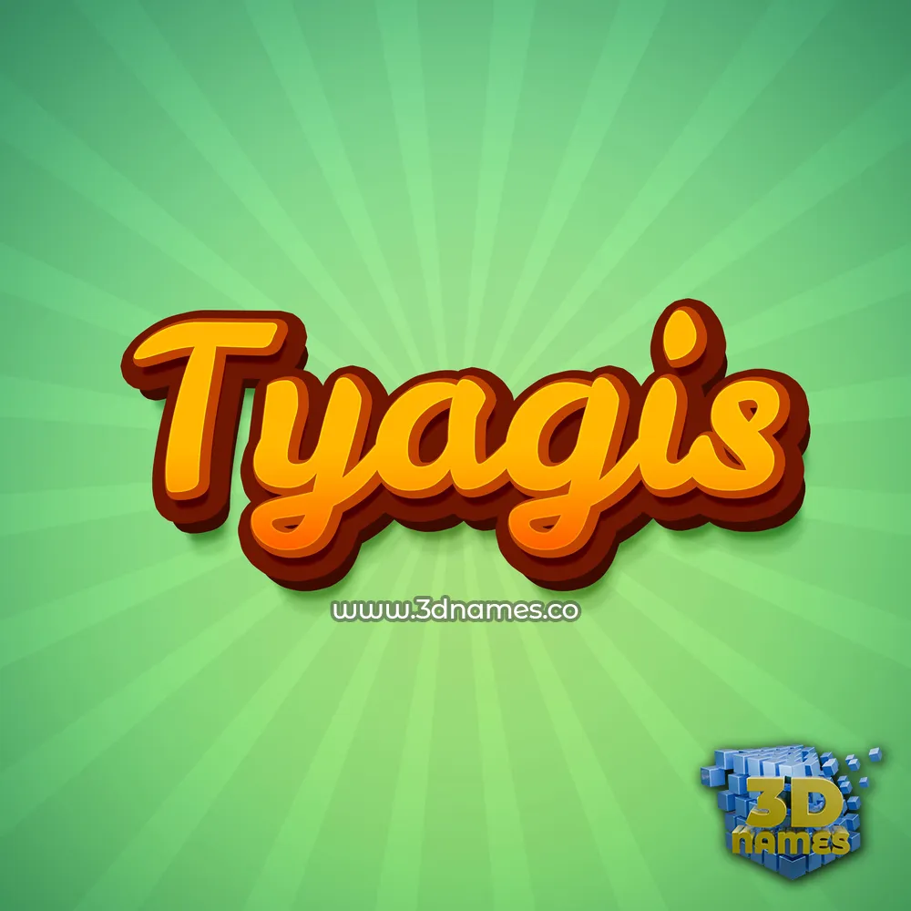 tyagis in Green Rays style - 3D name wallpaper