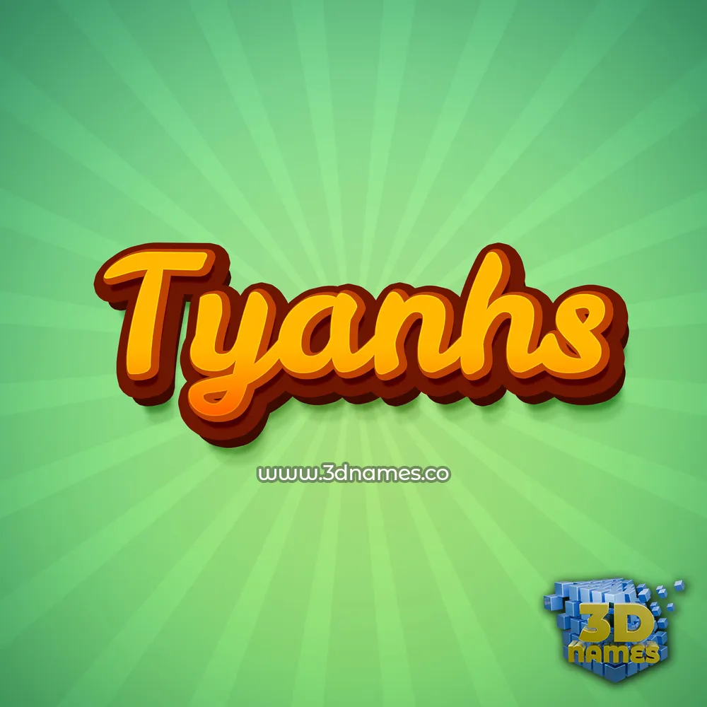 tyanhs in Green Rays style - 3D name wallpaper