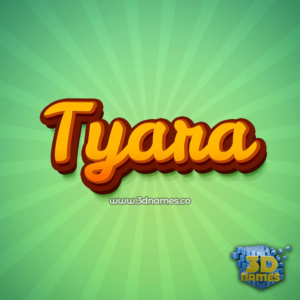 tyara in Green Rays style - 3D name wallpaper