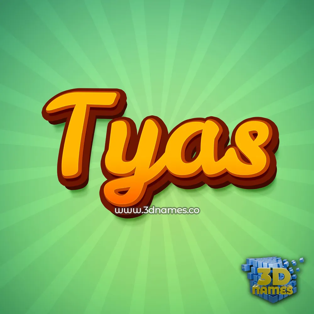 tyas in Green Rays style - 3D name wallpaper