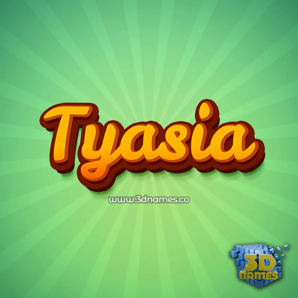 tyasia in Green Rays style - 3D name wallpaper