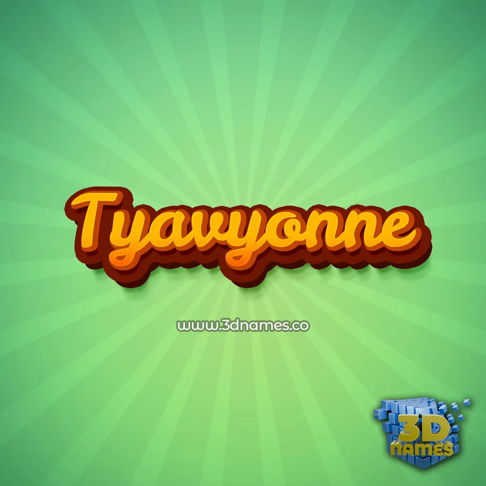 tyavyonne in Green Rays style - 3D name wallpaper