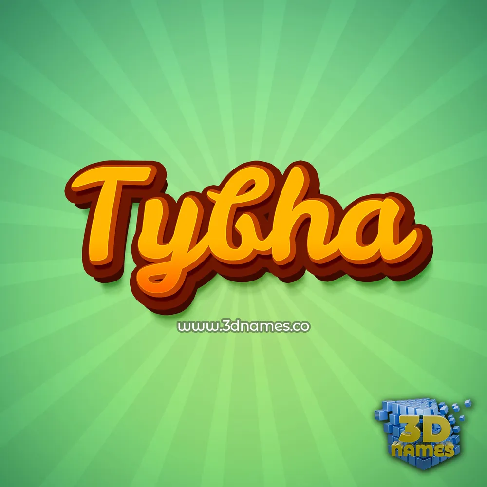 tybha in Green Rays style - 3D name wallpaper
