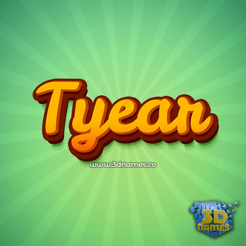 tyear in Green Rays style - 3D name wallpaper