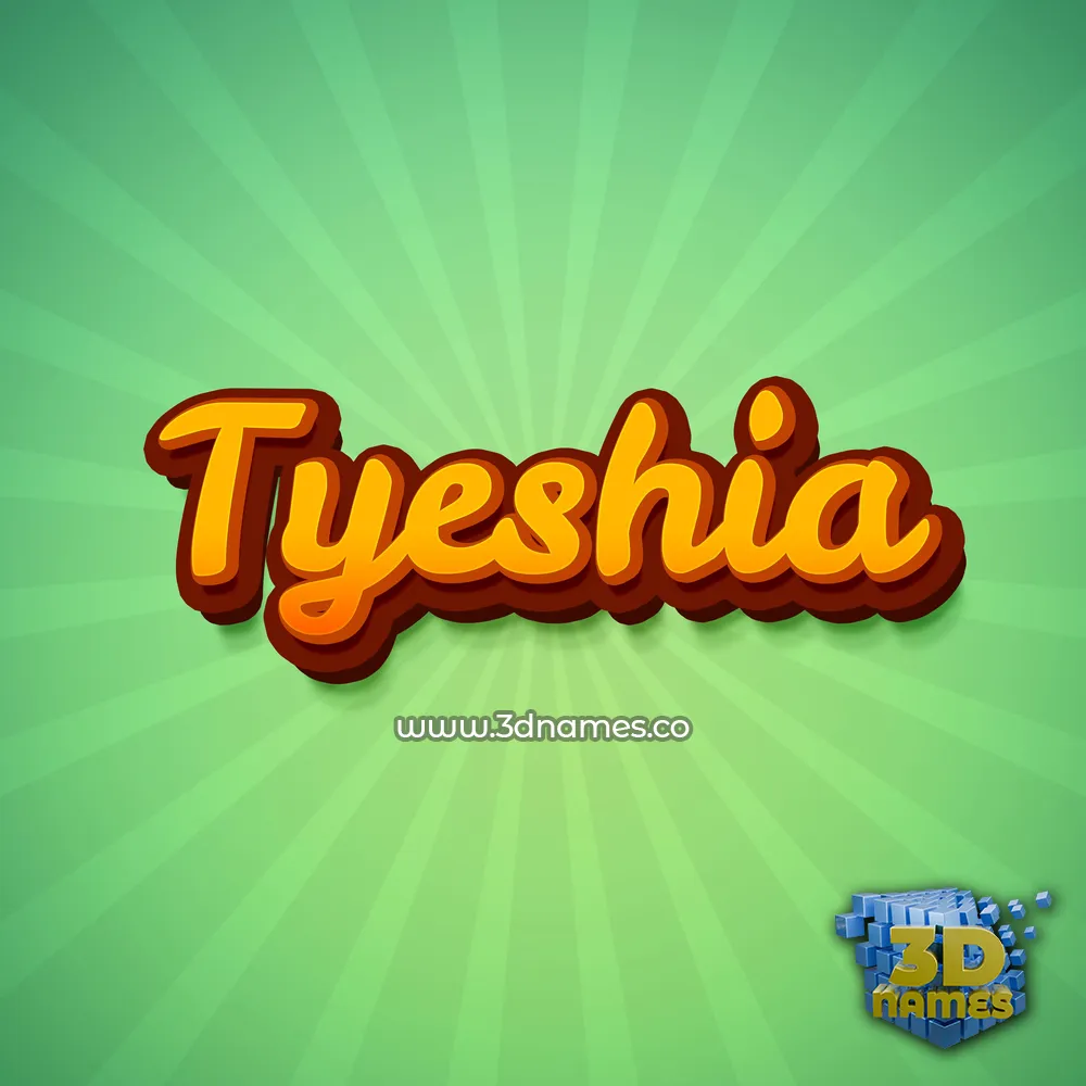 tyeshia in Green Rays style - 3D name wallpaper