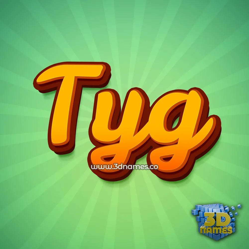 tyg in Green Rays style - 3D name wallpaper
