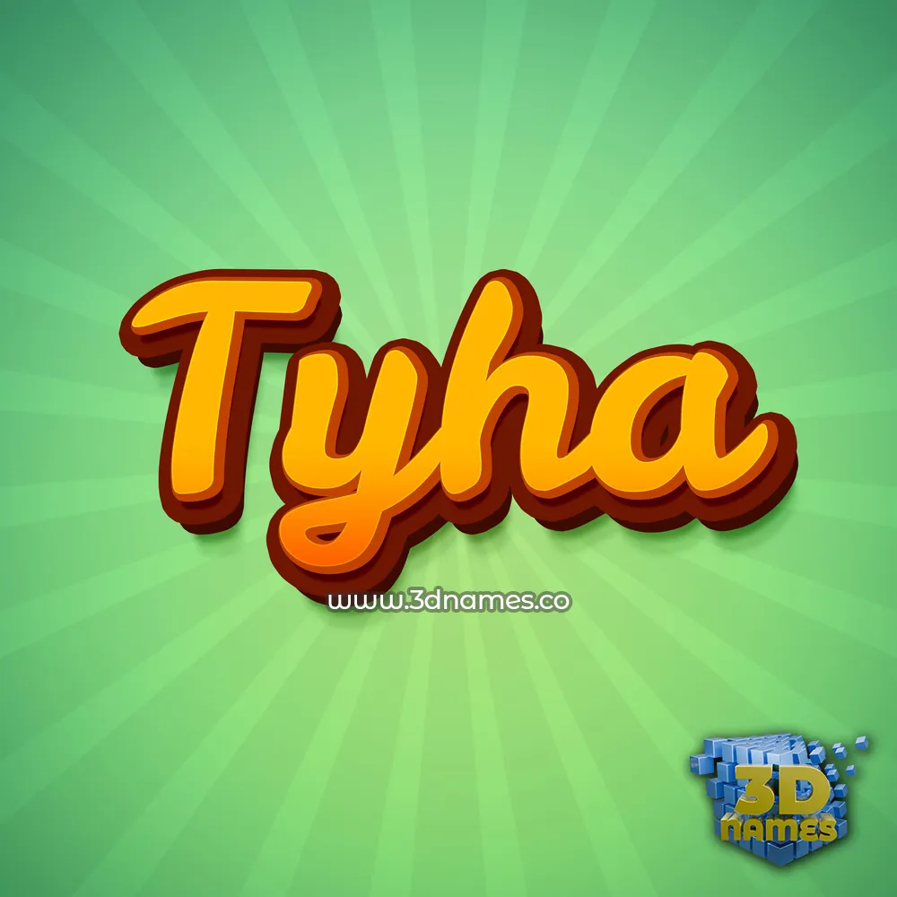 tyha in Green Rays style - 3D name wallpaper