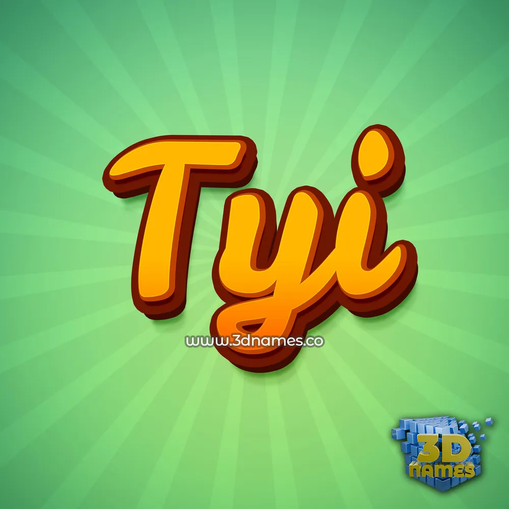 tyi in Green Rays style - 3D name wallpaper