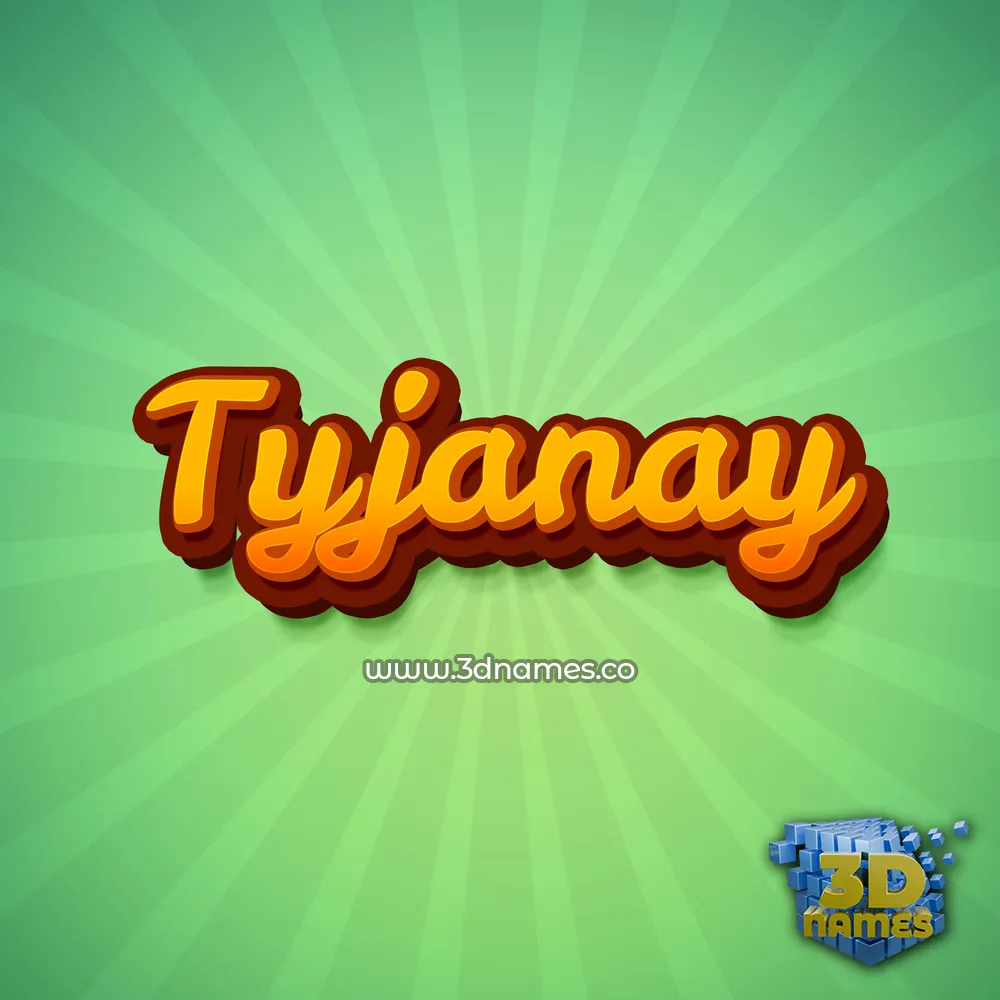 tyjanay in Green Rays style - 3D name wallpaper