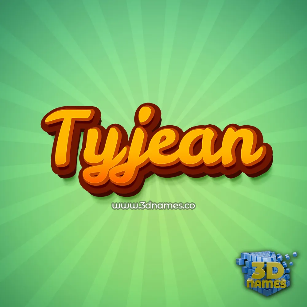 tyjean in Green Rays style - 3D name wallpaper