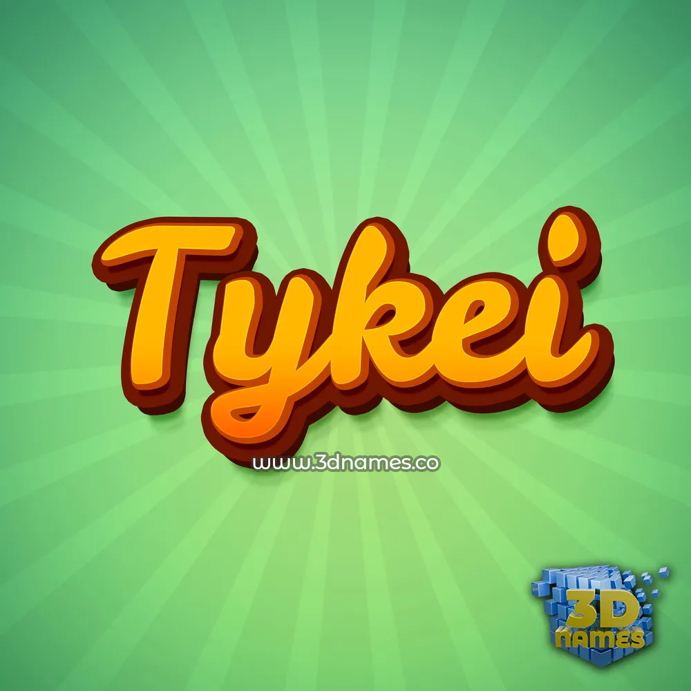 tykei in Green Rays style - 3D name wallpaper