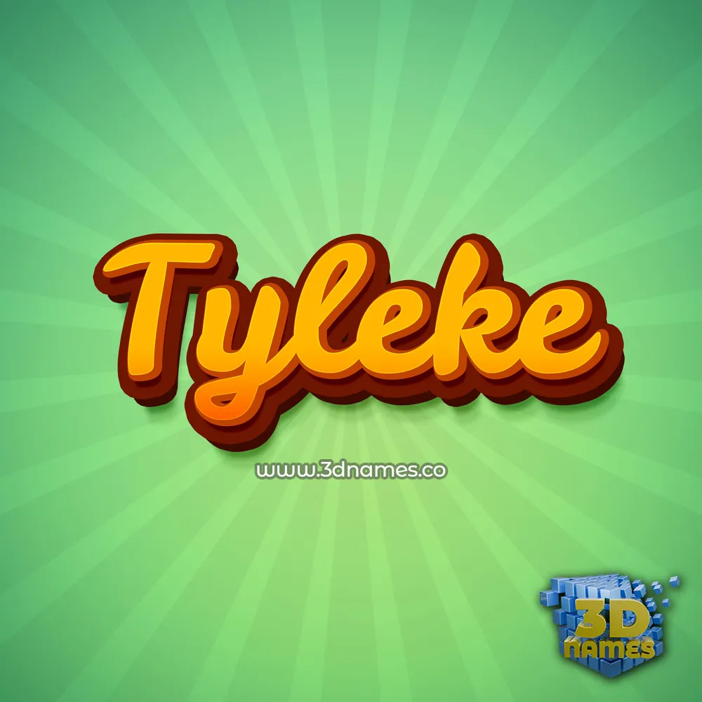 tyleke in Green Rays style - 3D name wallpaper