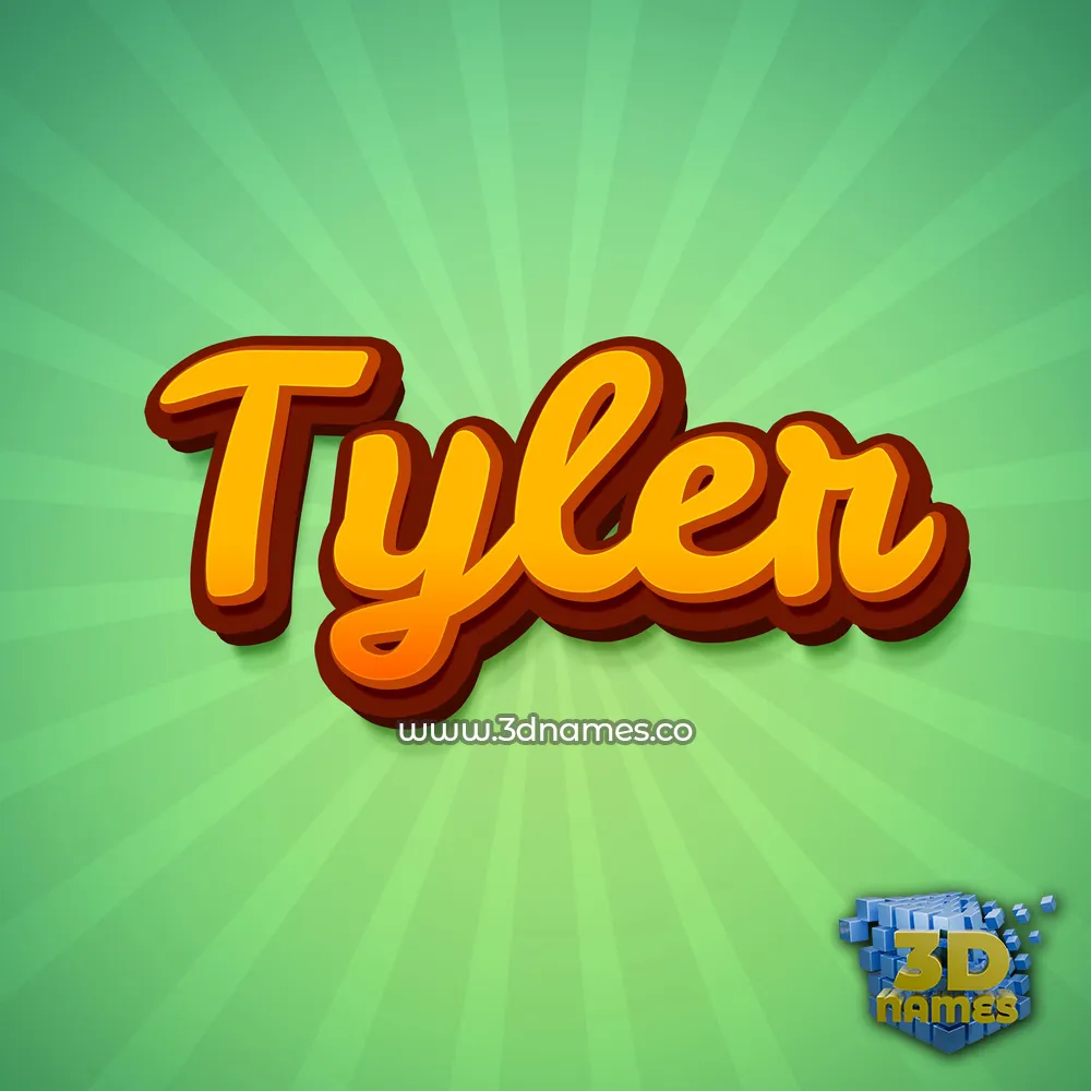 tyler in Green Rays style - 3D name wallpaper