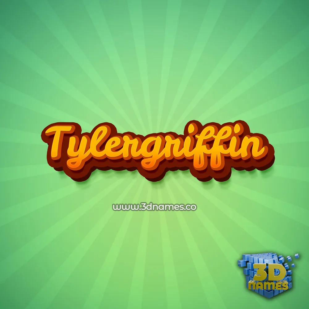 tylergriffin in Green Rays style - 3D name wallpaper