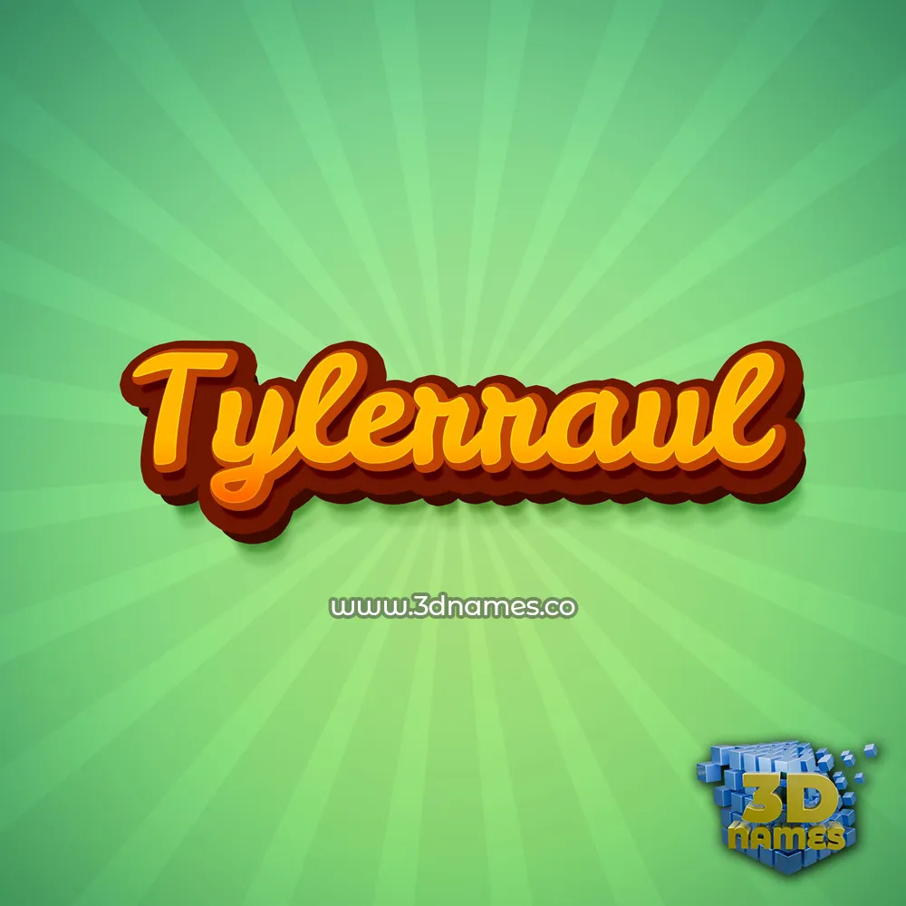 tylerraul in Green Rays style - 3D name wallpaper
