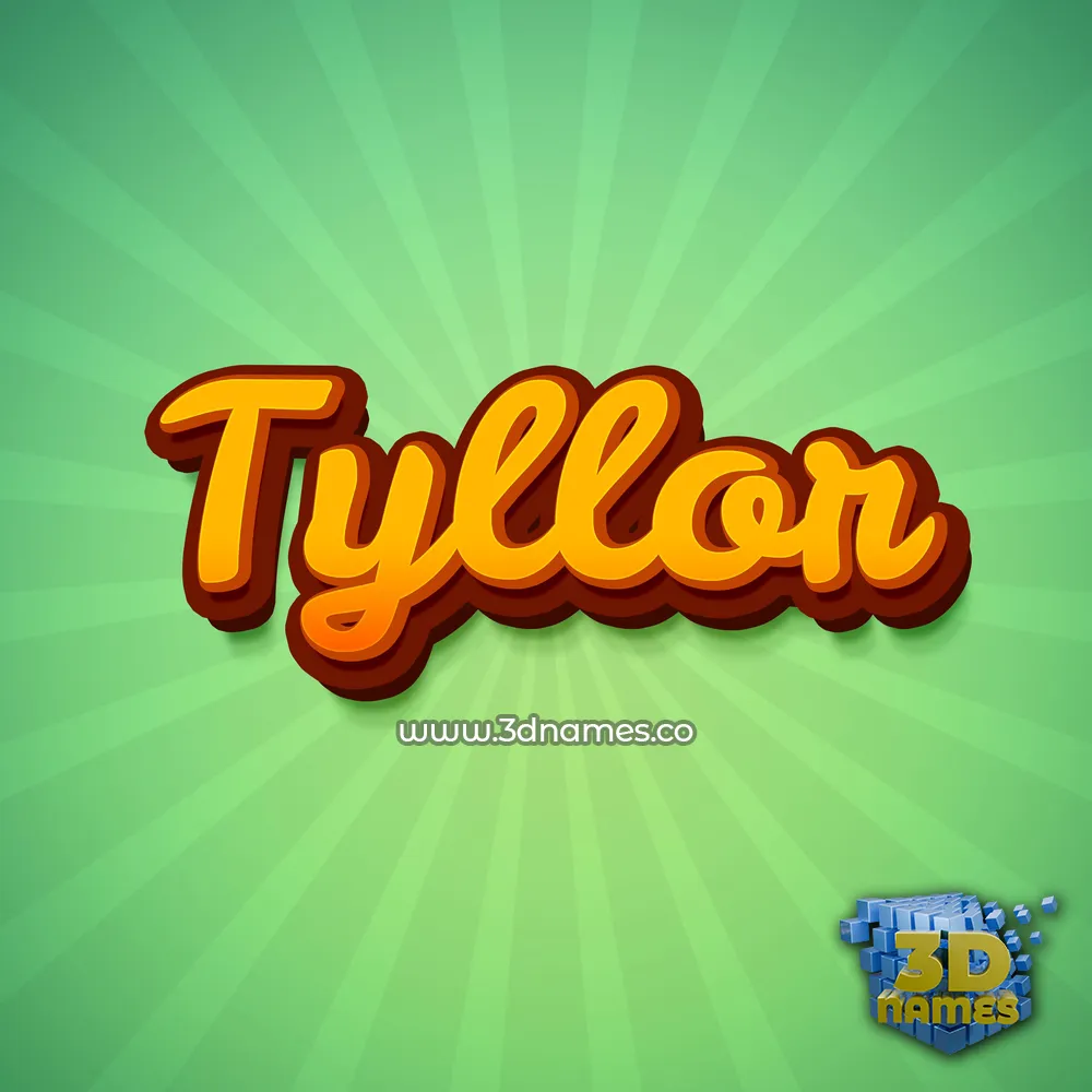 tyllor in Green Rays style - 3D name wallpaper