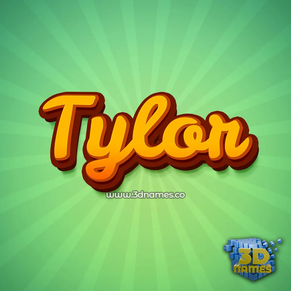 tylor in Green Rays style - 3D name wallpaper