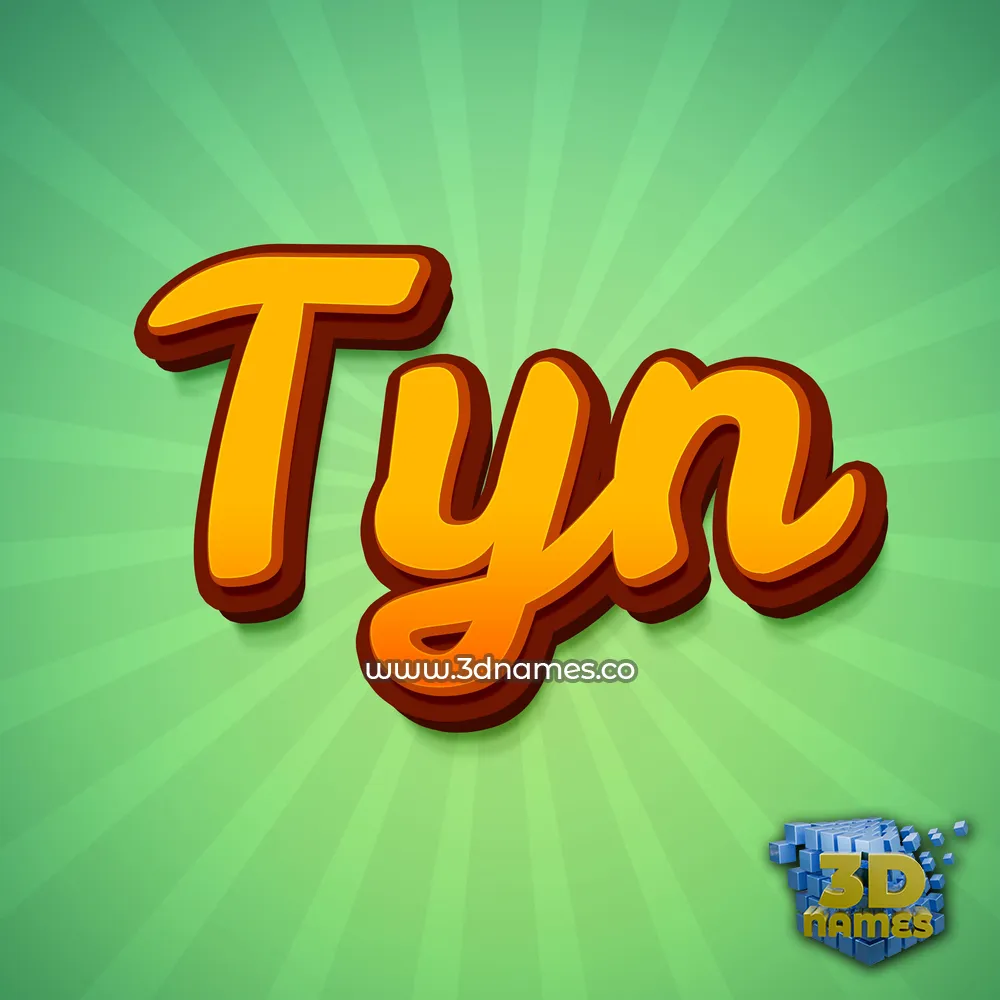 tyn in Green Rays style - 3D name wallpaper