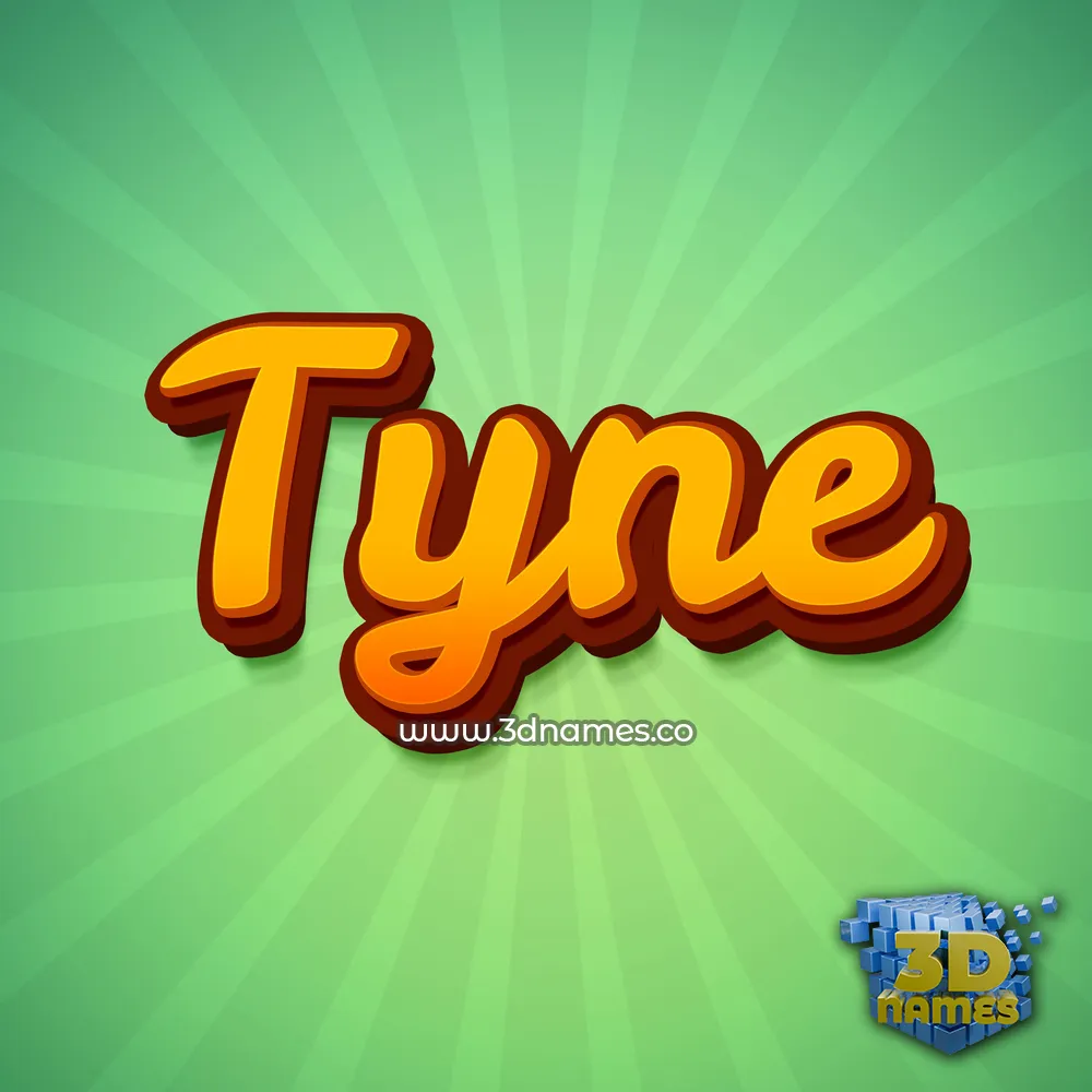 tyne in Green Rays style - 3D name wallpaper