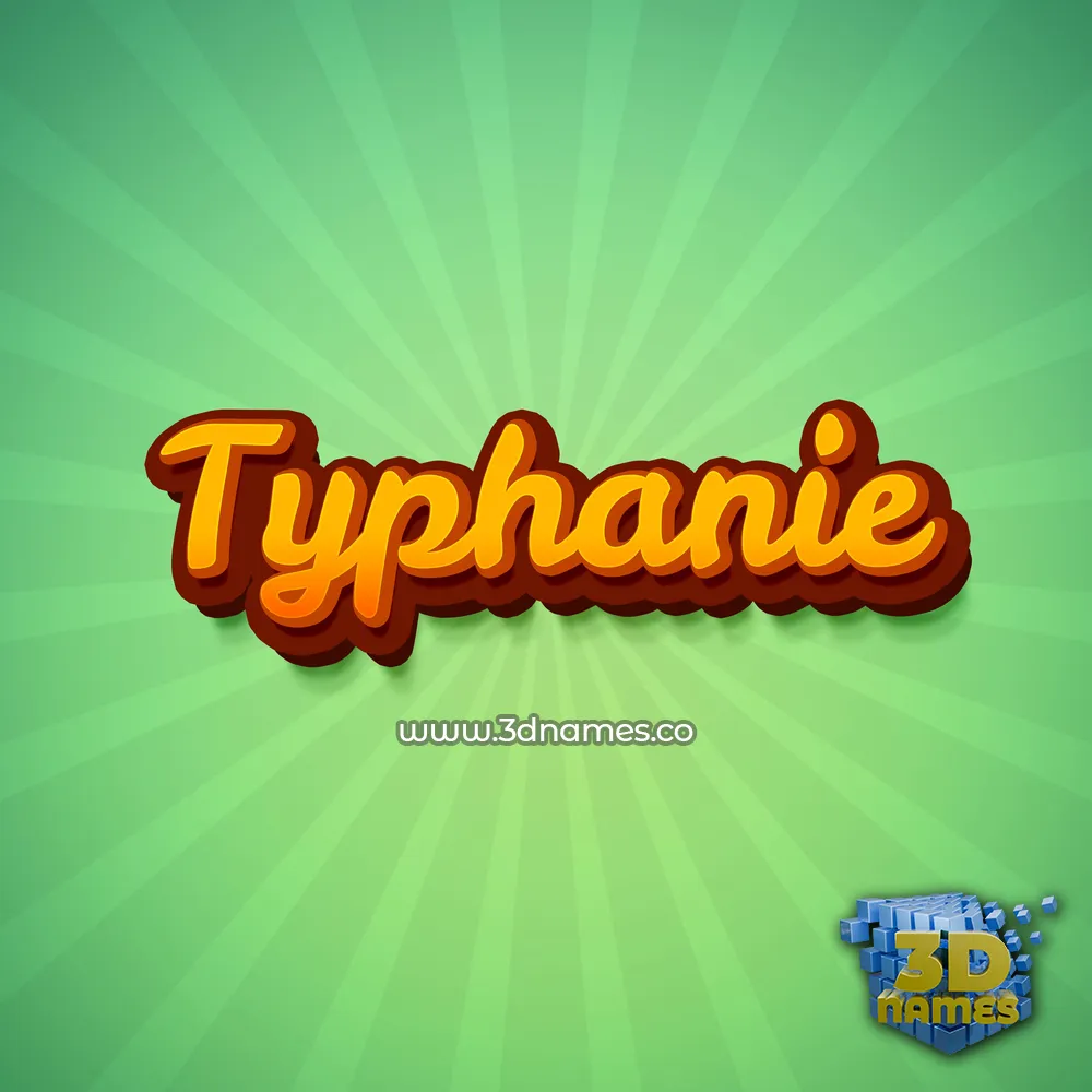 typhanie in Green Rays style - 3D name wallpaper