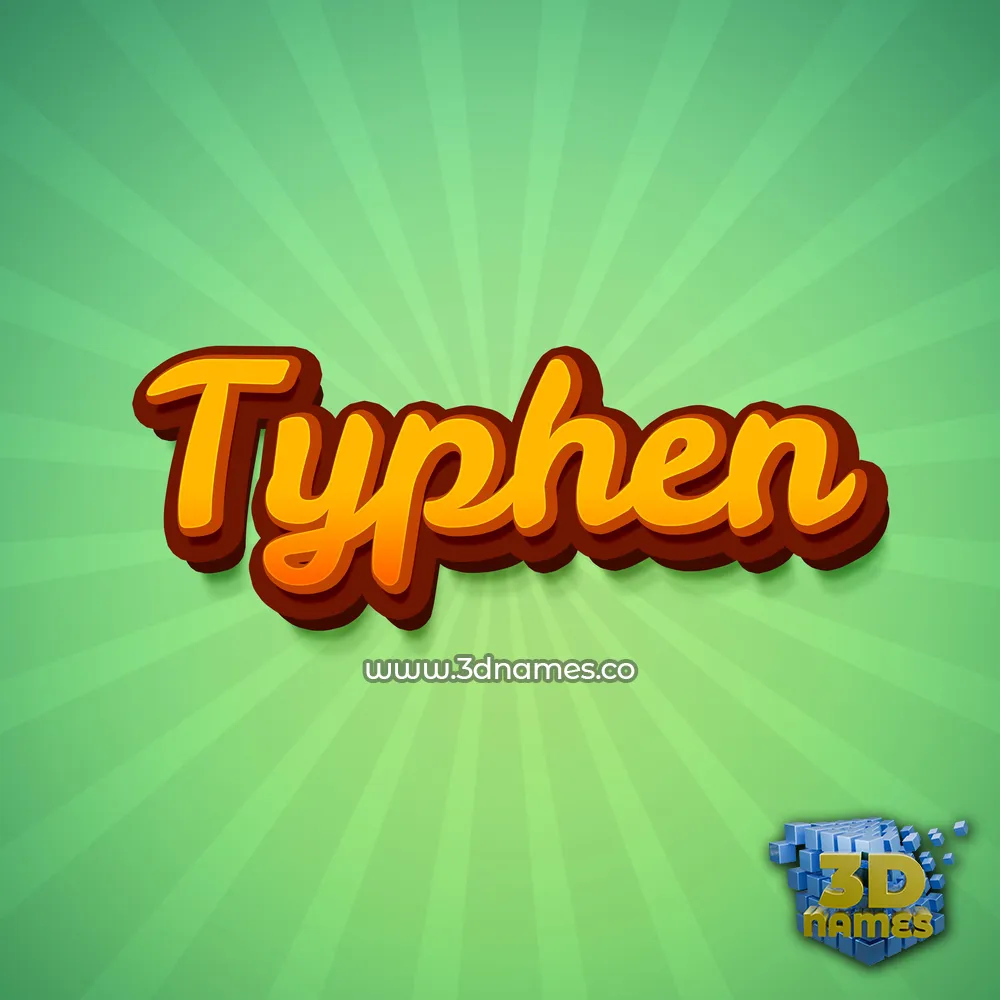 typhen in Green Rays style - 3D name wallpaper