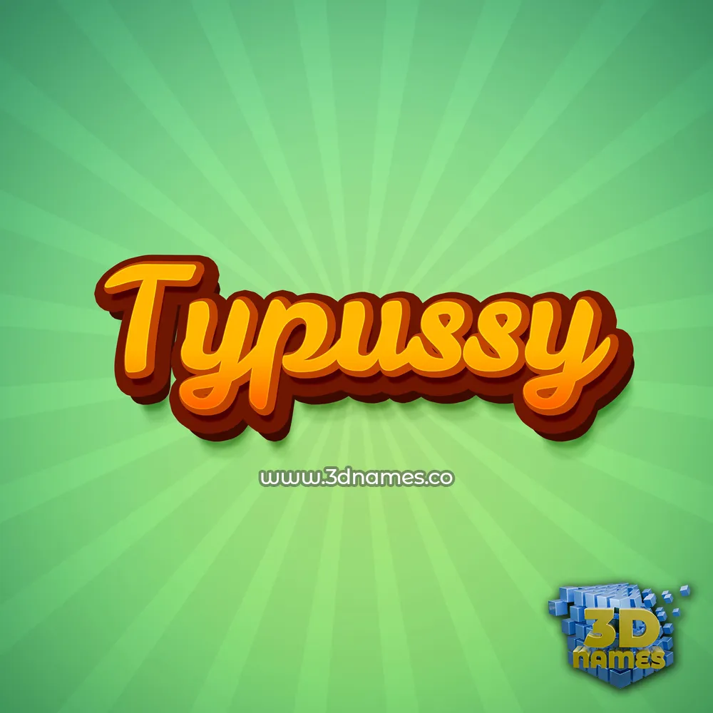 typussy in Green Rays style - 3D name wallpaper