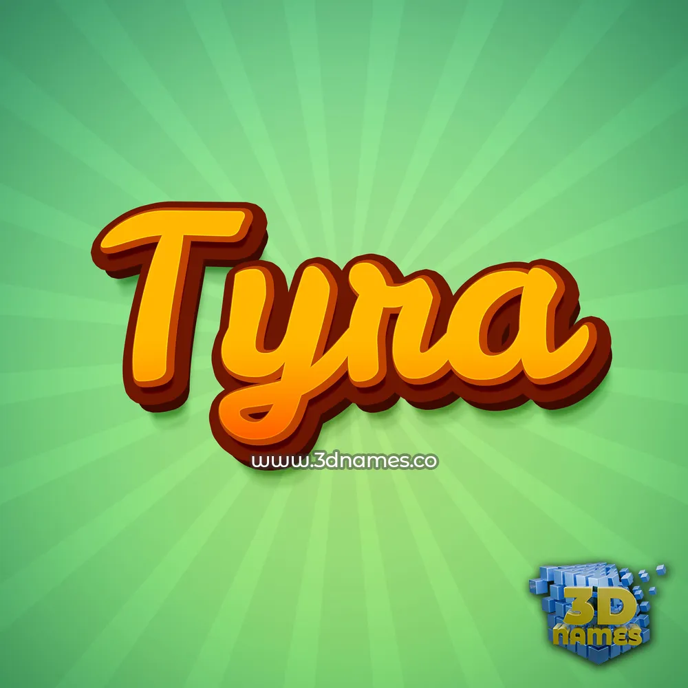 tyra in Green Rays style - 3D name wallpaper