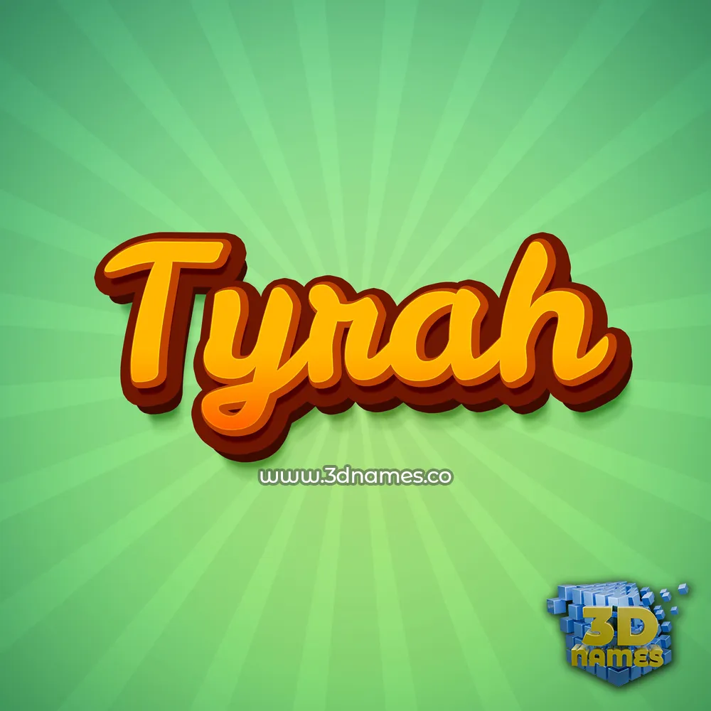 tyrah in Green Rays style - 3D name wallpaper