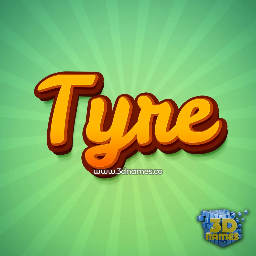 tyre in Green Rays style - 3D name wallpaper