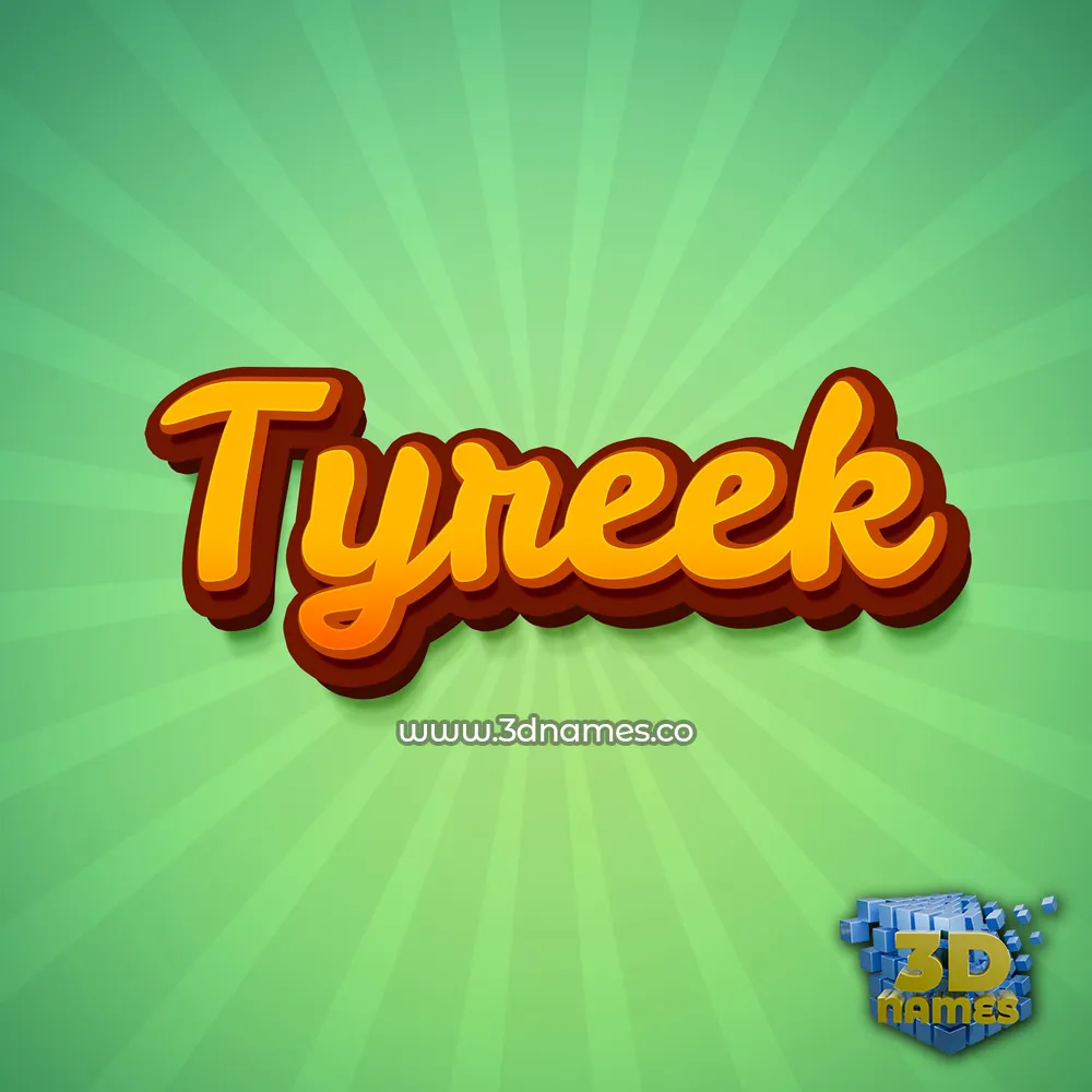 tyreek in Green Rays style - 3D name wallpaper