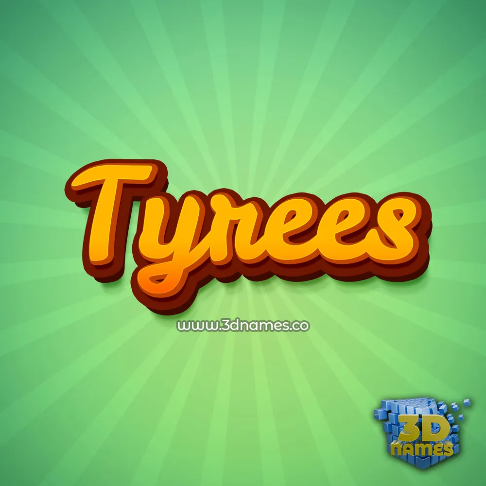 tyrees in Green Rays style - 3D name wallpaper
