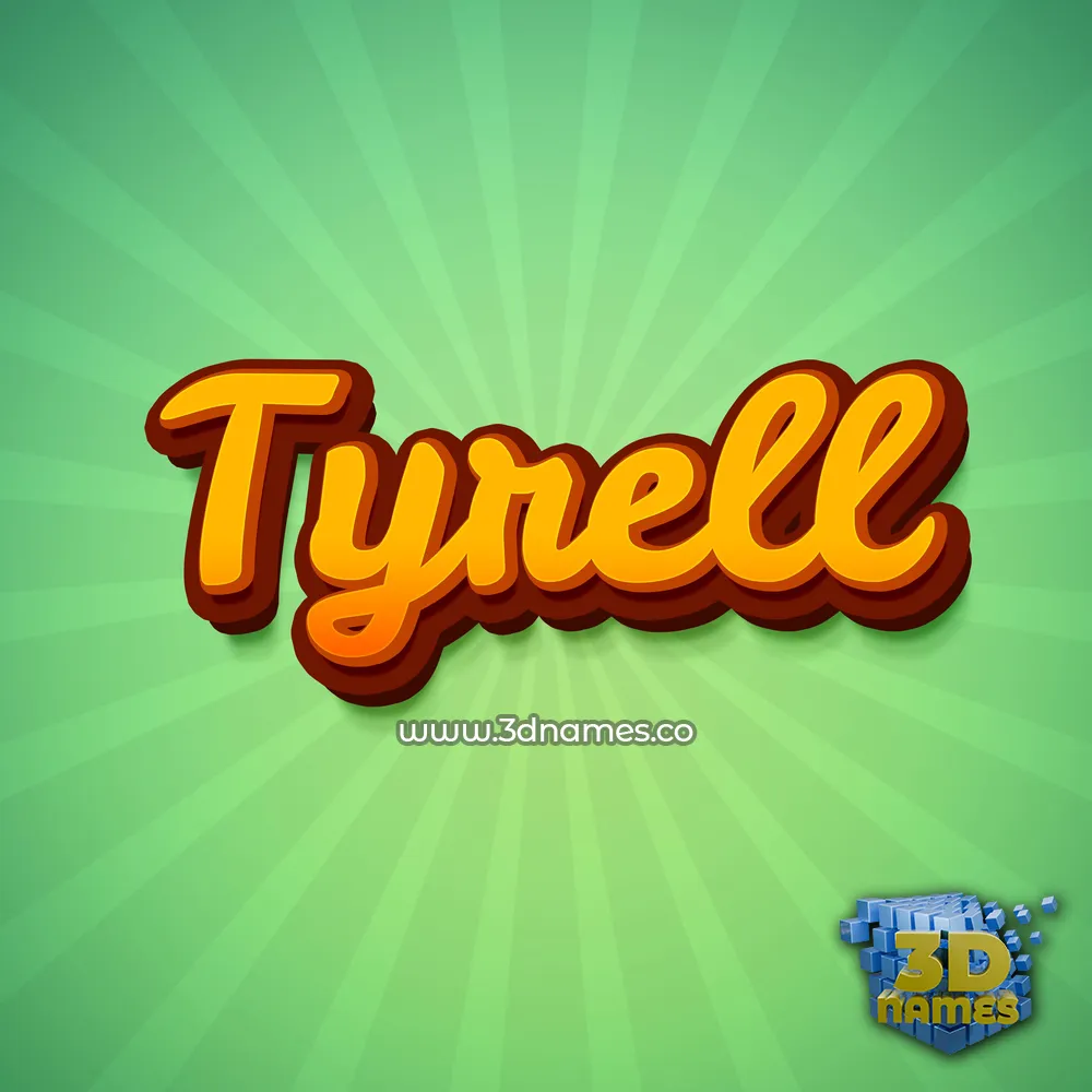 tyrell in Green Rays style - 3D name wallpaper