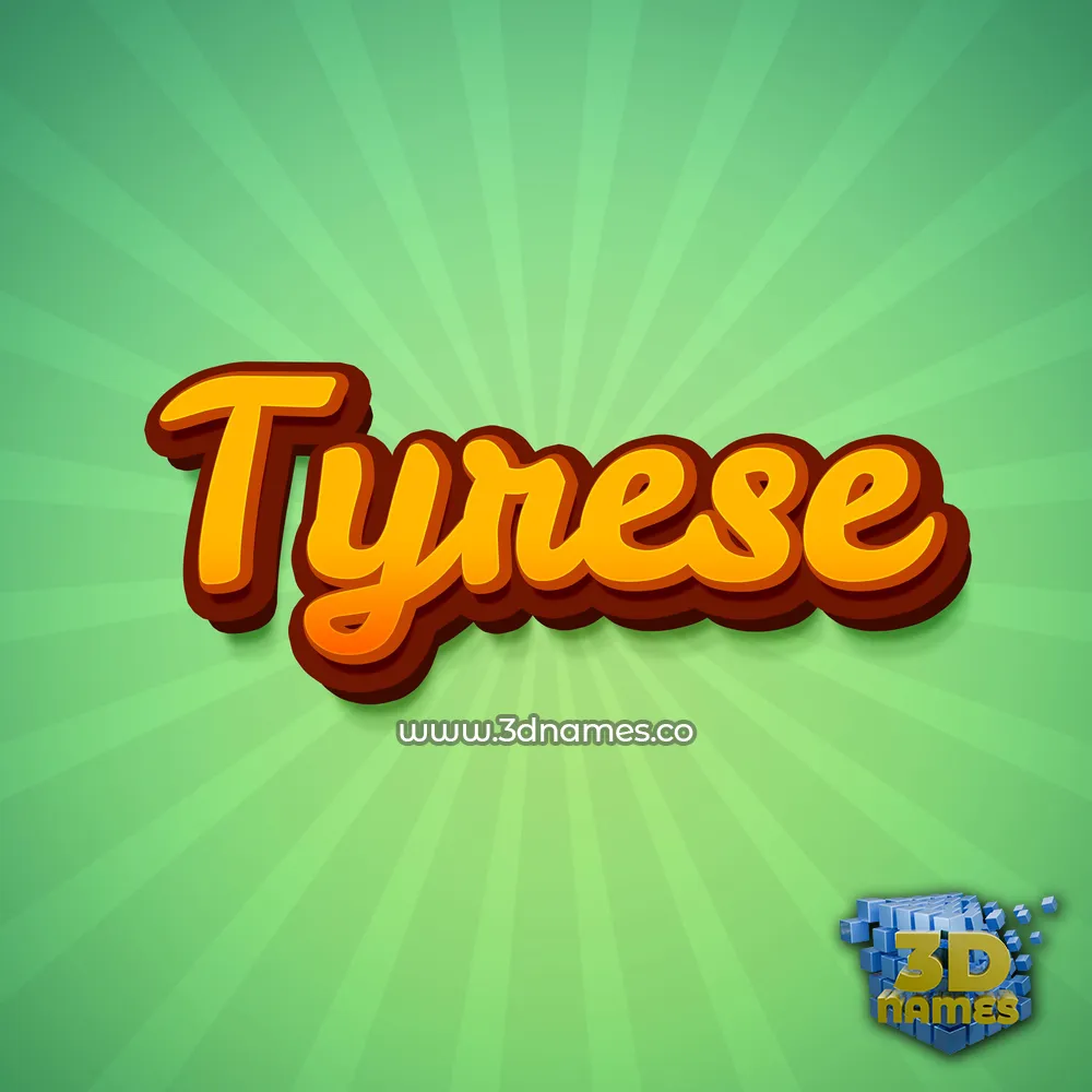 tyrese in Green Rays style - 3D name wallpaper