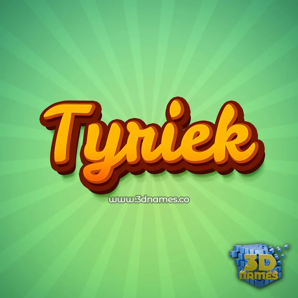 tyriek in Green Rays style - 3D name wallpaper