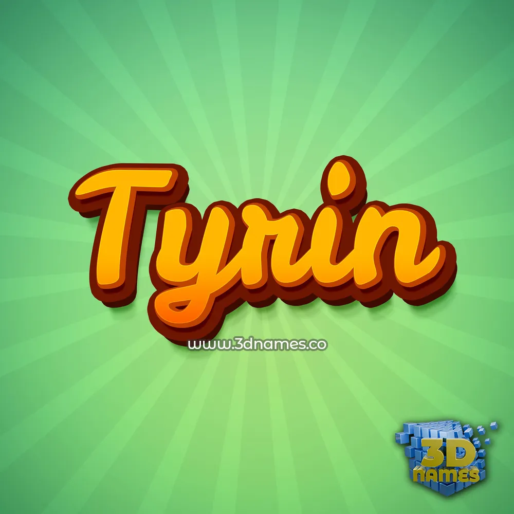 tyrin in Green Rays style - 3D name wallpaper