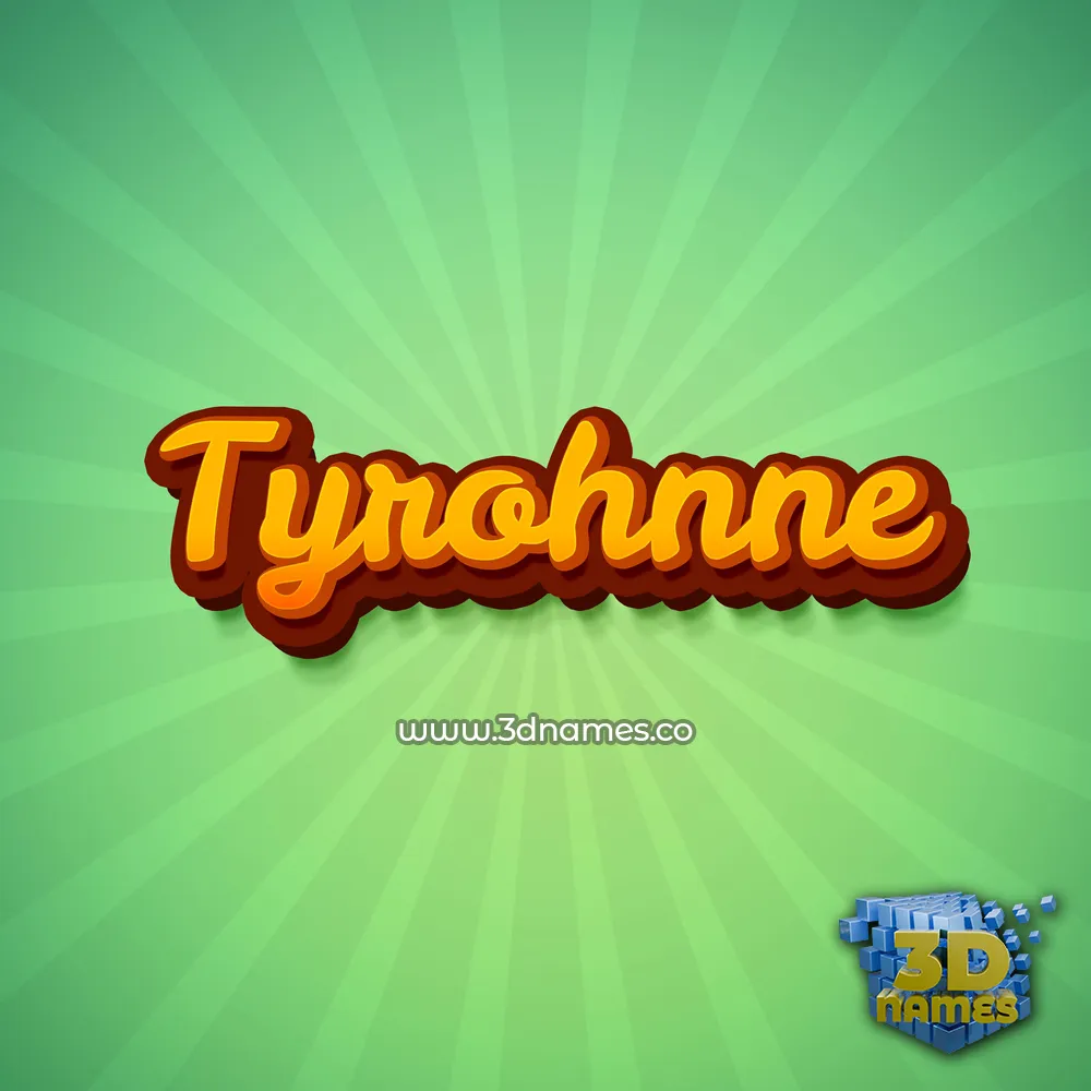 tyrohnne in Green Rays style - 3D name wallpaper